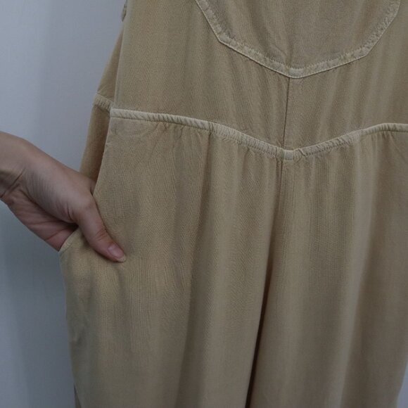 RVCA Jumpsuit Women S Beige Boho Utilitarian Cottagecore Rustic Earthy Gardening - Picture 10 of 16